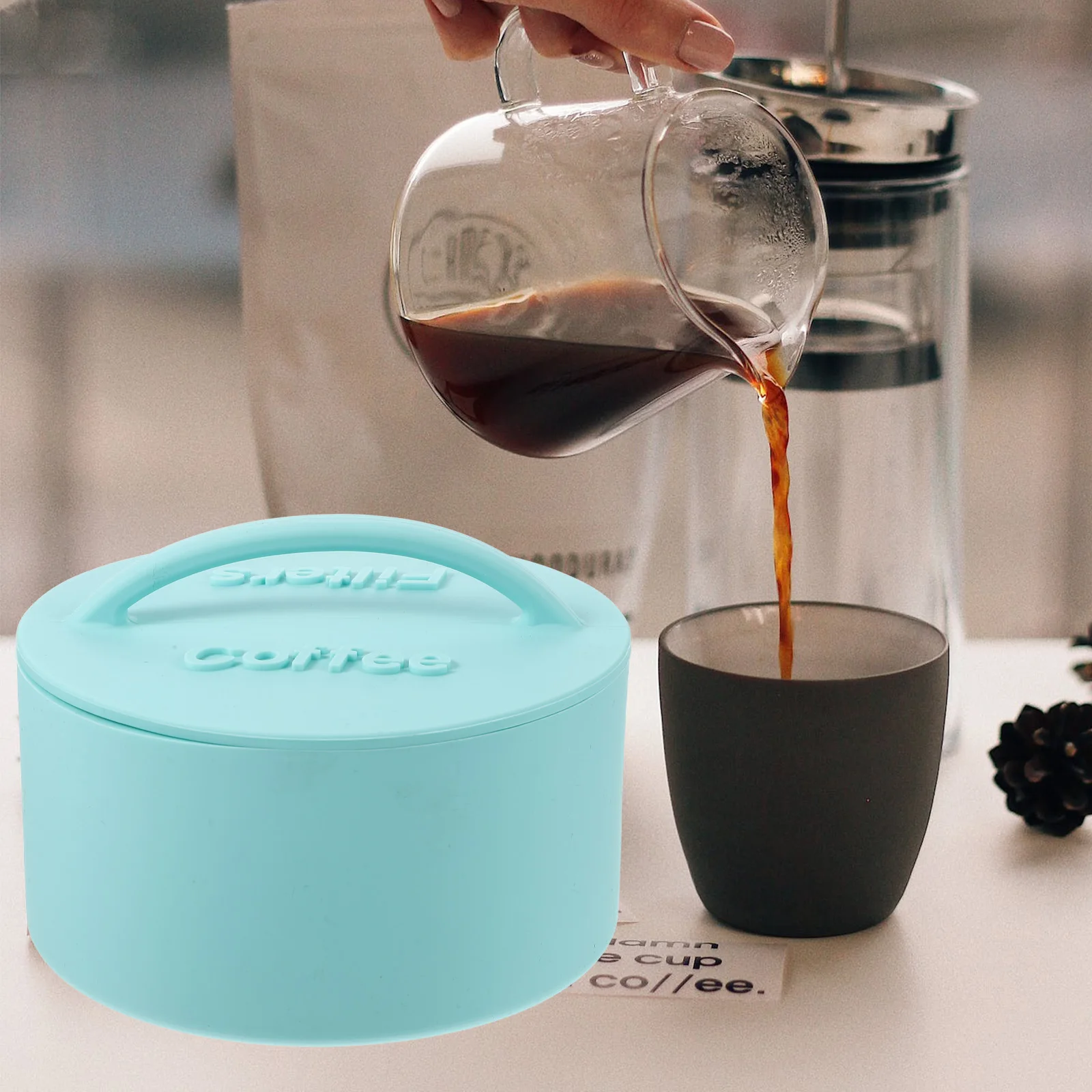 

Practical Silicone Coffee Filter Holder Storage Case Large Capacity Dustproof Coffee Filter Container For Home Office Cafe