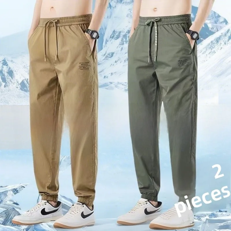 Plones informs de seda de hielo para hombre, ropa de trabajo fina de secado rápido, hoados, deportivos, largos de nu...