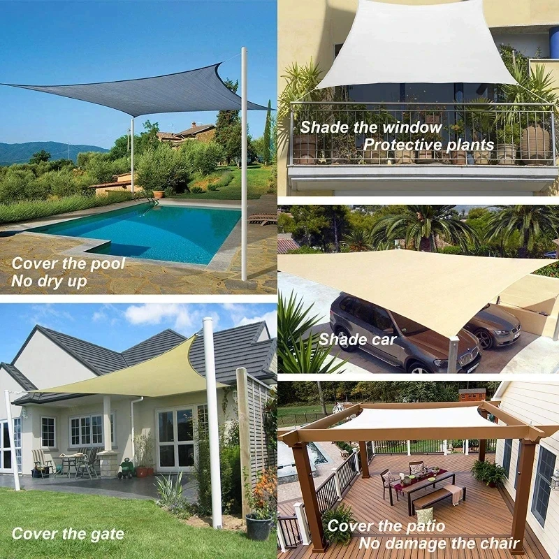 210D courtyard garden rainproof four-corner shade sail outdoor sun protection balcony waterproof shade sail car sunshade image 2