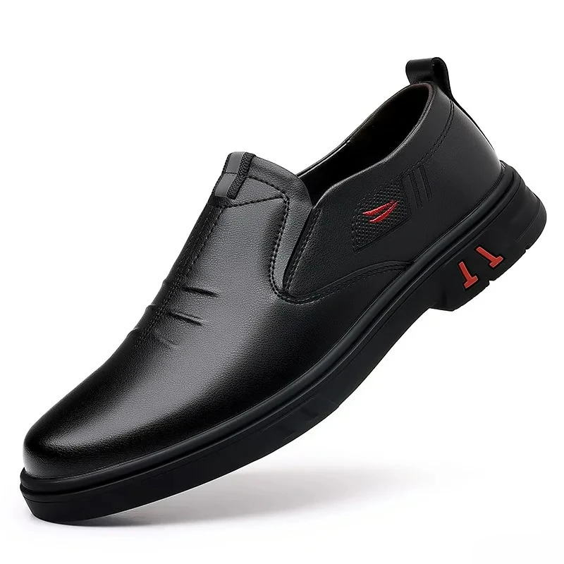Männer Kuh Leder Schuhe Aus Echtem Leder Handgemachte Business schuhe Runde Kappe Casual Faulenzer Bequeme Mann schuhe Zapatos Homme – Detail 2