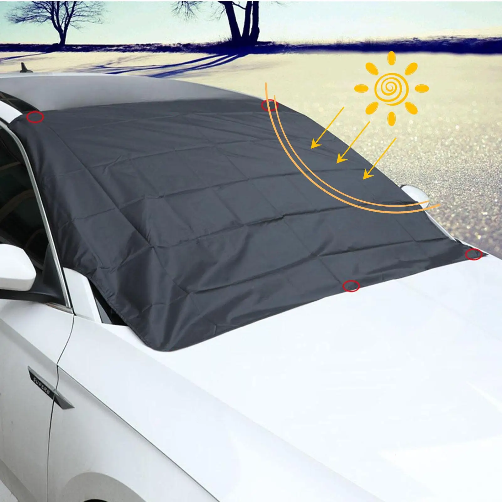 magnetic car windshield snow cover Foldable Scratch-resistant Shade Guard Heavy-Duty Winter Car Covers for Sun Winter Heat