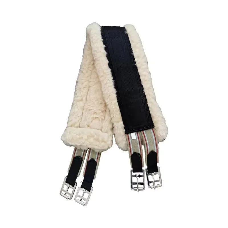 Horse Belly Strip Elastic Belly Band with D-Ring Thick Saddle Cinch for Winter Sheepskin Breastplate Cover Protection
