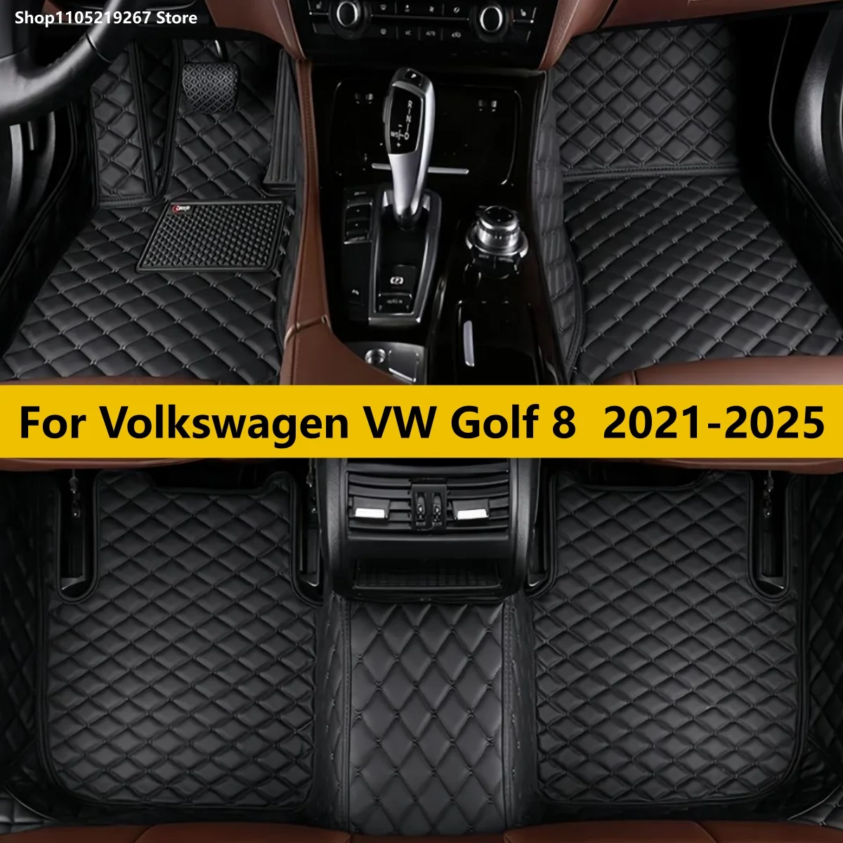 

Car Floor Mats For Volkswagen VW Golf 8 2021 2022 2023 2024 2025 Auto Front Rear Row Full Set Carpet Pads Foot Mat