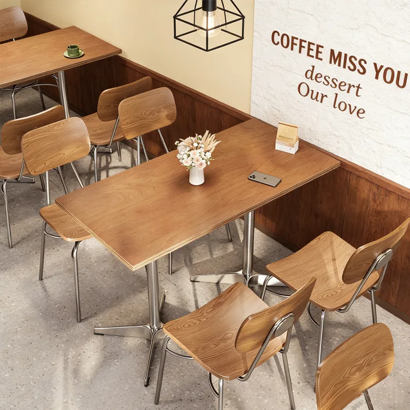 

Internet Celebrity Marine Board Tables And Chairs Commercial, Cafe Dessert Milk Tea Shop Restaurant Noodle Restaurant Light Meal