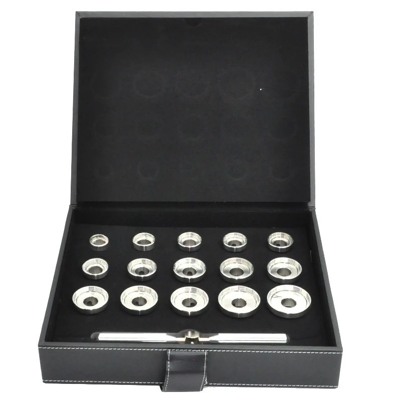 15PCS Watch Back Opener Dies Kit Wrench Type Professional Watch Repair Tools Watch Case Cover Opene Close Tools For Watchmakers