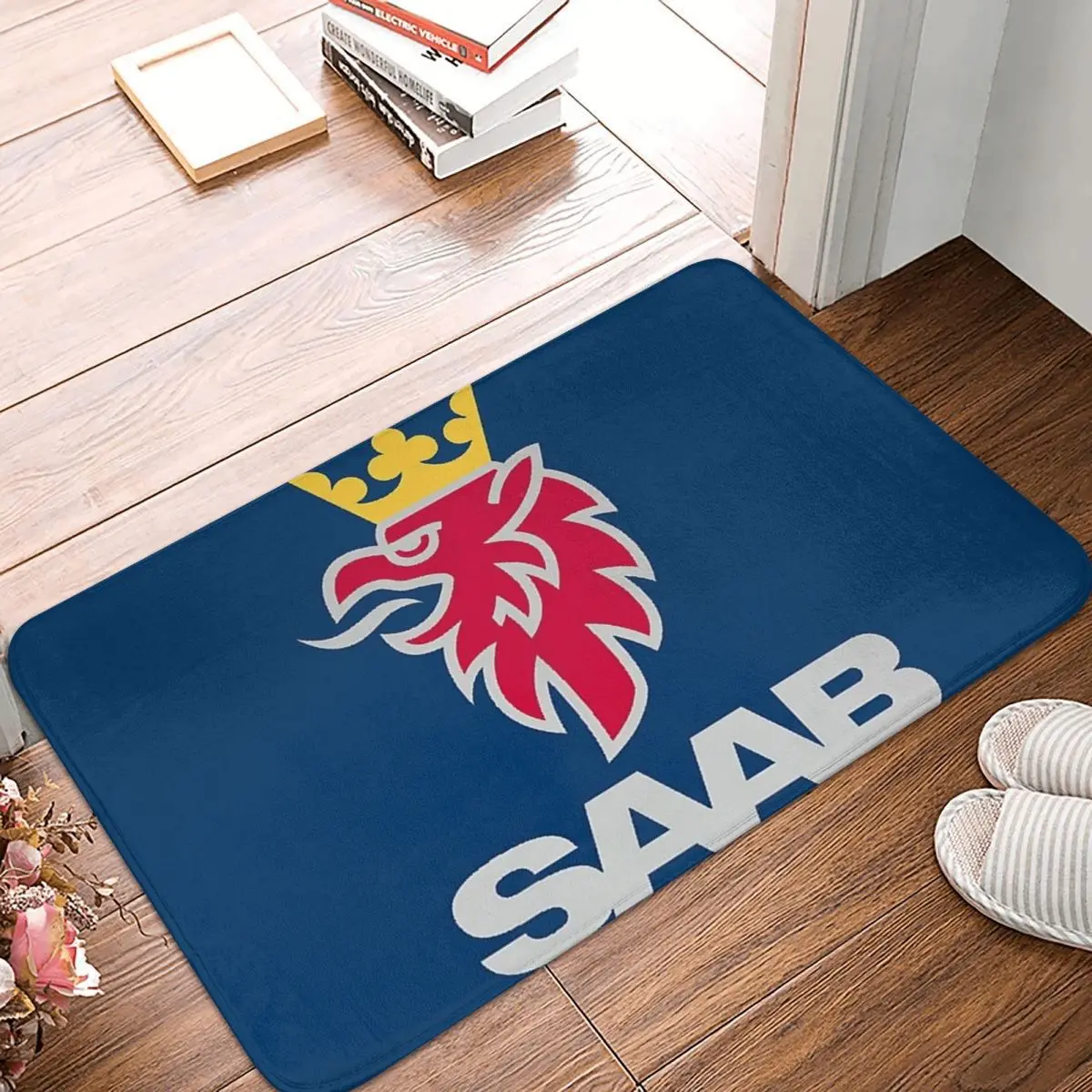 Saab Logo Products Non-slip Doormat Floor Mat Water oil proof Carpet Rug for Kitchen Entrance Bathroom Living room Footpad Mats