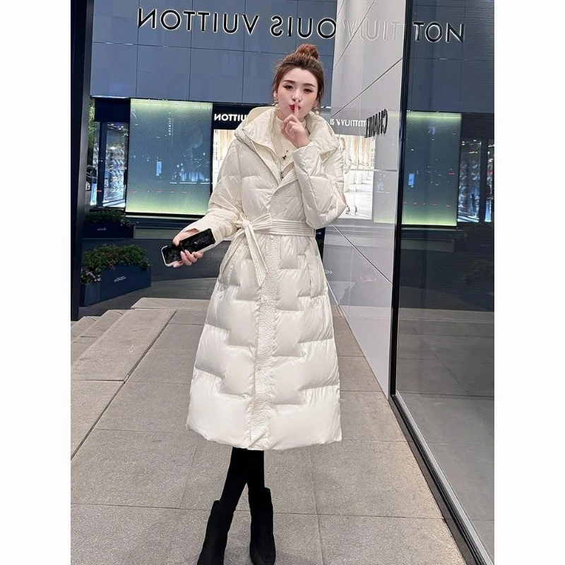 2025 Winter Women Parka Coats Long Cotton Casual Fur Hooded Jackets Thick Warm Slim-fit Jacket Female Overcoat Clothing