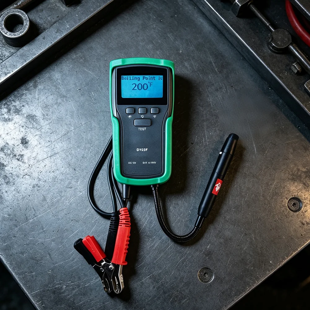 Handheld DY23F Brake Fluid Boiling Point Detector with Serpentine Probe Compatible with 12V Vehicle Supply Handheld
