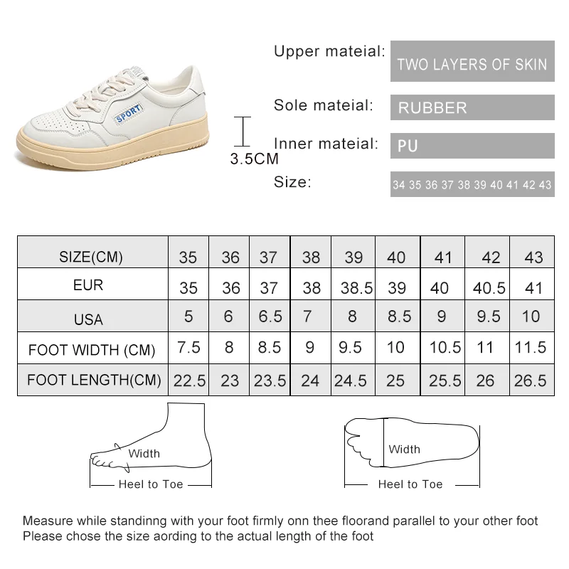 Female Board Shoes Genuine Leather 2024 Spring New Lace Up Ladies Casual Shoes Fashion Anti Slip Sneakers Women