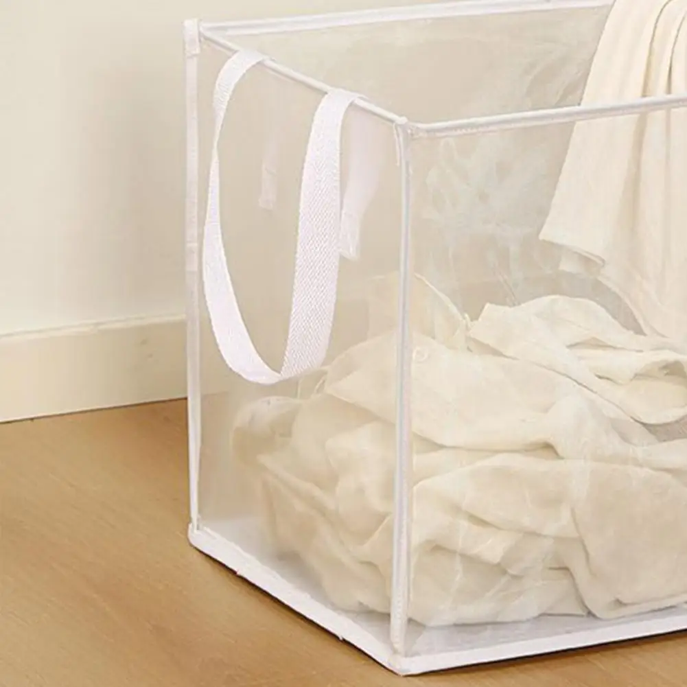 Reusable Dirty Clothes Sundries Toys Storage Bag Transparent Visible Laundry Basket Large Capacity Bathroom Supplies