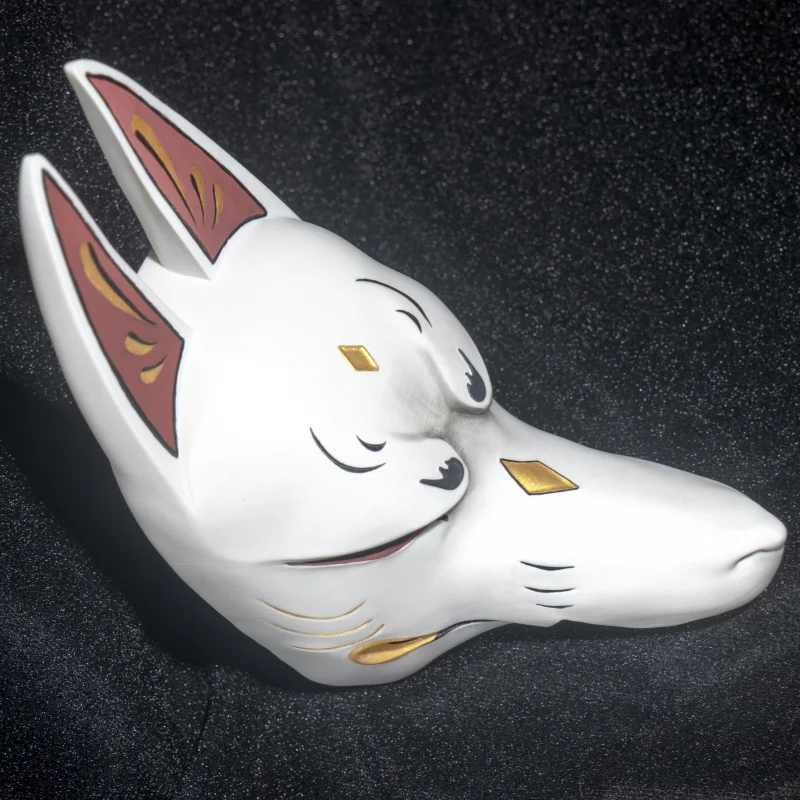 Japanese Tengu Mask Fox Face Cosplay Prop for Genshin Impact, Inazuma Mask, Ayaka Mask, Unique Collector's Item for Decoration
