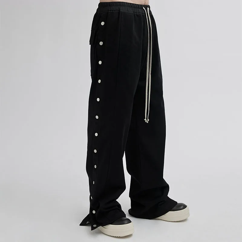 NIGO FHDX High Street Side Button Split Pants Black Style Rock Trend Loose Trousers 2024 New Autumn Men's Clothing #NGTOP11223