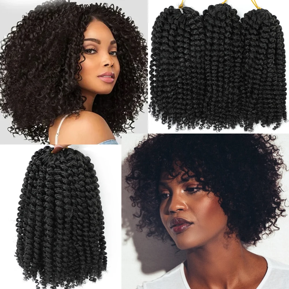 12 inch Short Marlybob Crochet Curly Brais Hair Extension Kinky Passion Twist Crochet Hair Braiding meche curly pour tresse