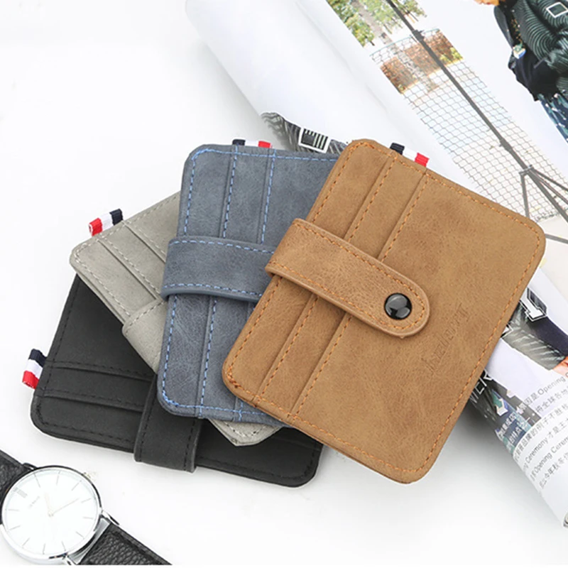 2023 New Men Mini Wallets Small Money Purses Wallets PU Leather Men Thin Wallet with Coin Bag Zipper Wallet Card Holder Bag Case