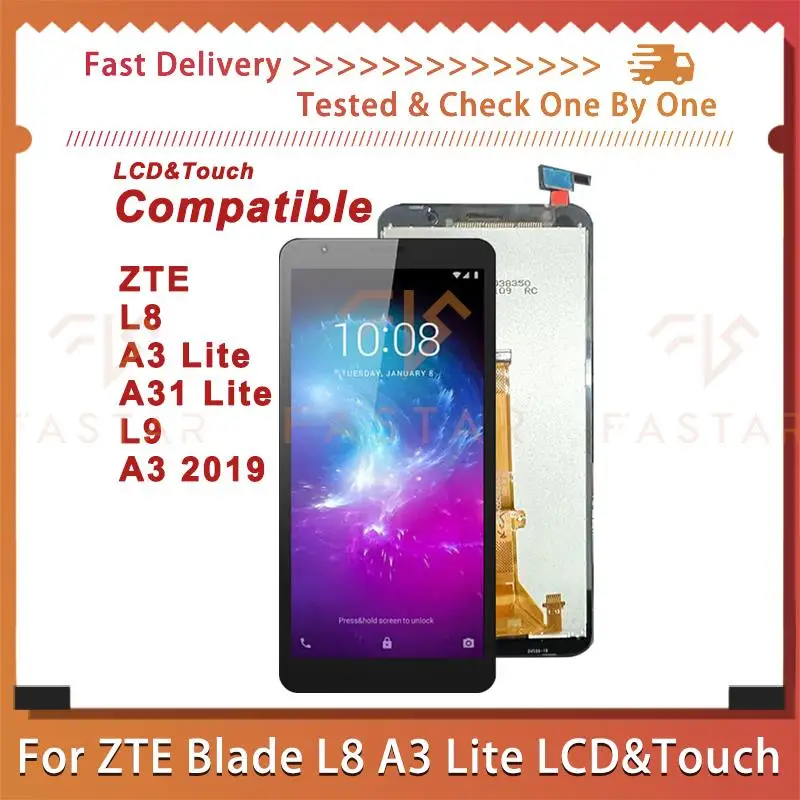 

L8 5.0"Tested For ZTE Blade L8 A31 Lite A32019 L9 LCD Display Touch Digitizer Assembly Replacement Screen ZTE A3 2019 A3lite lcd