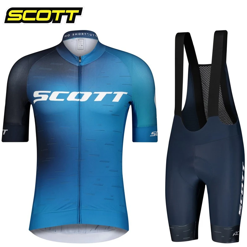 SCOTT 2023 Cycling Set Summer Man Cycling Jersey Set Breathable Quick-dry Bicycle Clothing Cycling Clothing Short Bike Jersey