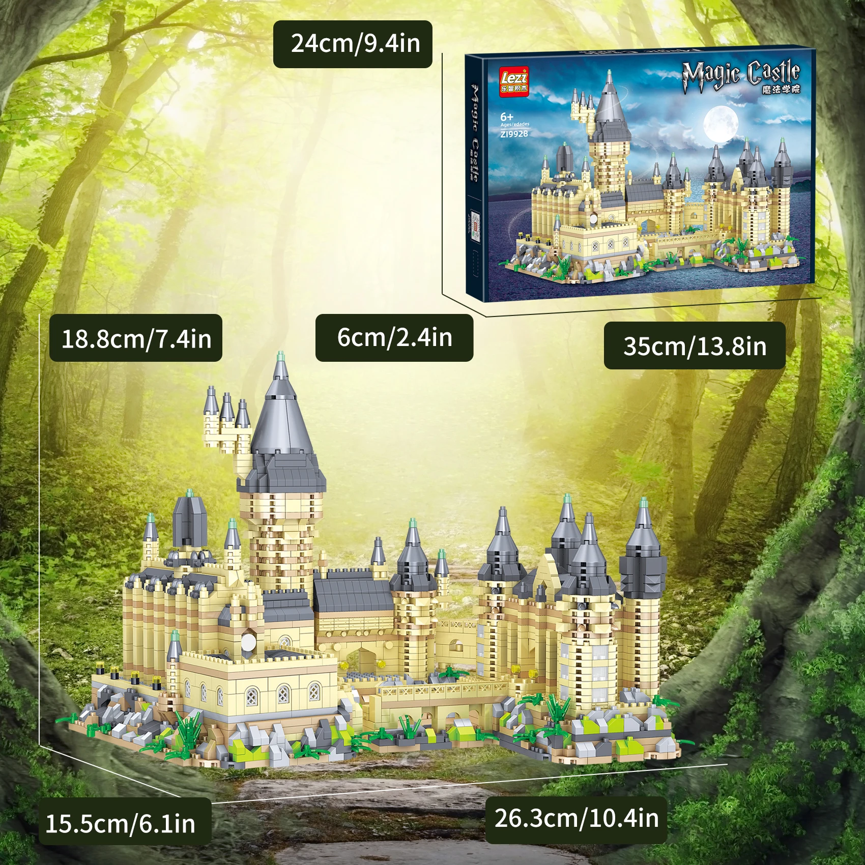 Creative Mini Magic Castle College Architecture Building Blocks Micro Bricks Construction Education Toys Gifts For Children Kids