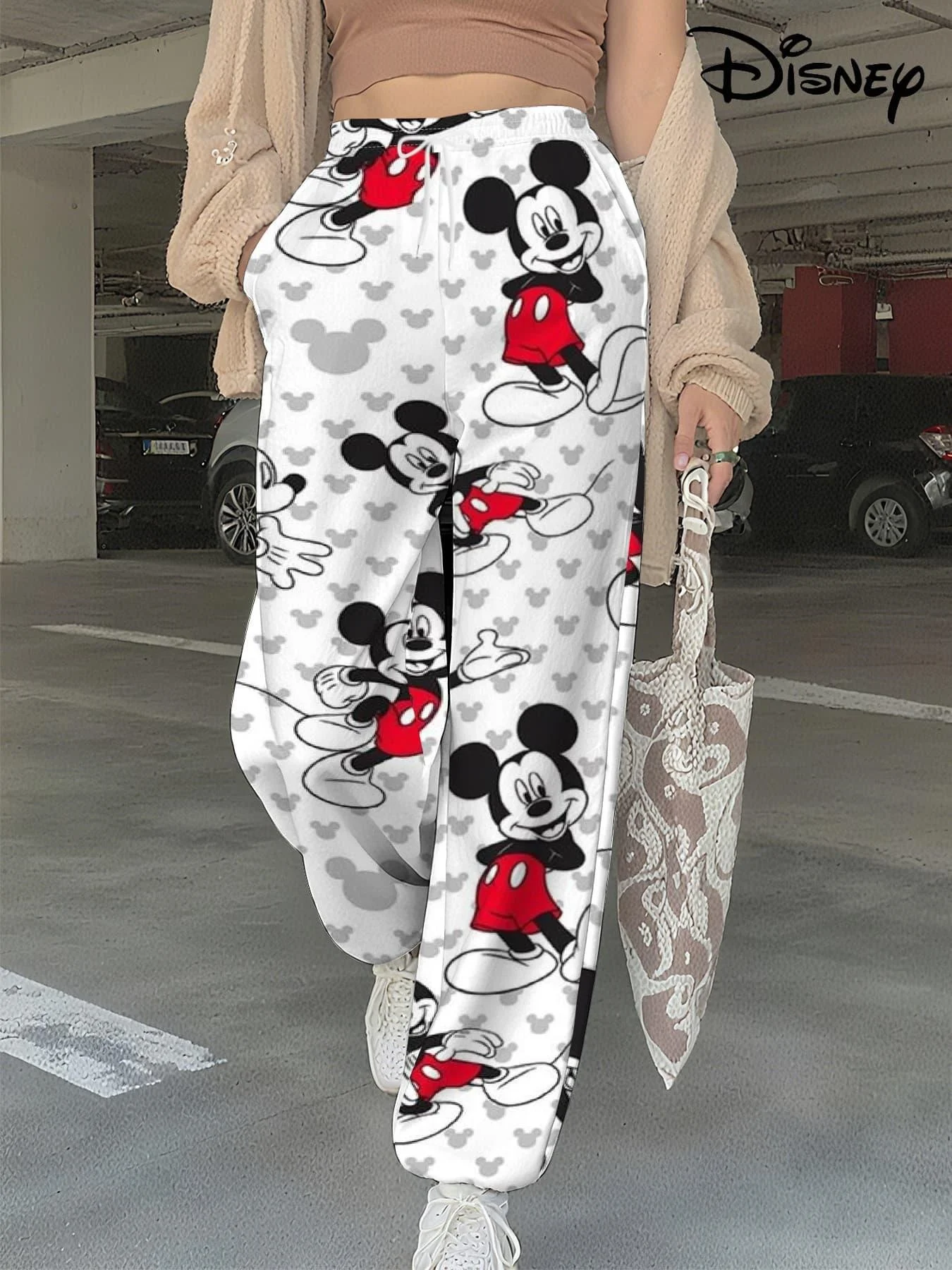 Disney Cartoon Mary Cat Mickey Minnie Series Street Primavera e Autunno Style Leg Binding Pants Bestseller per adulti da donna oversize
