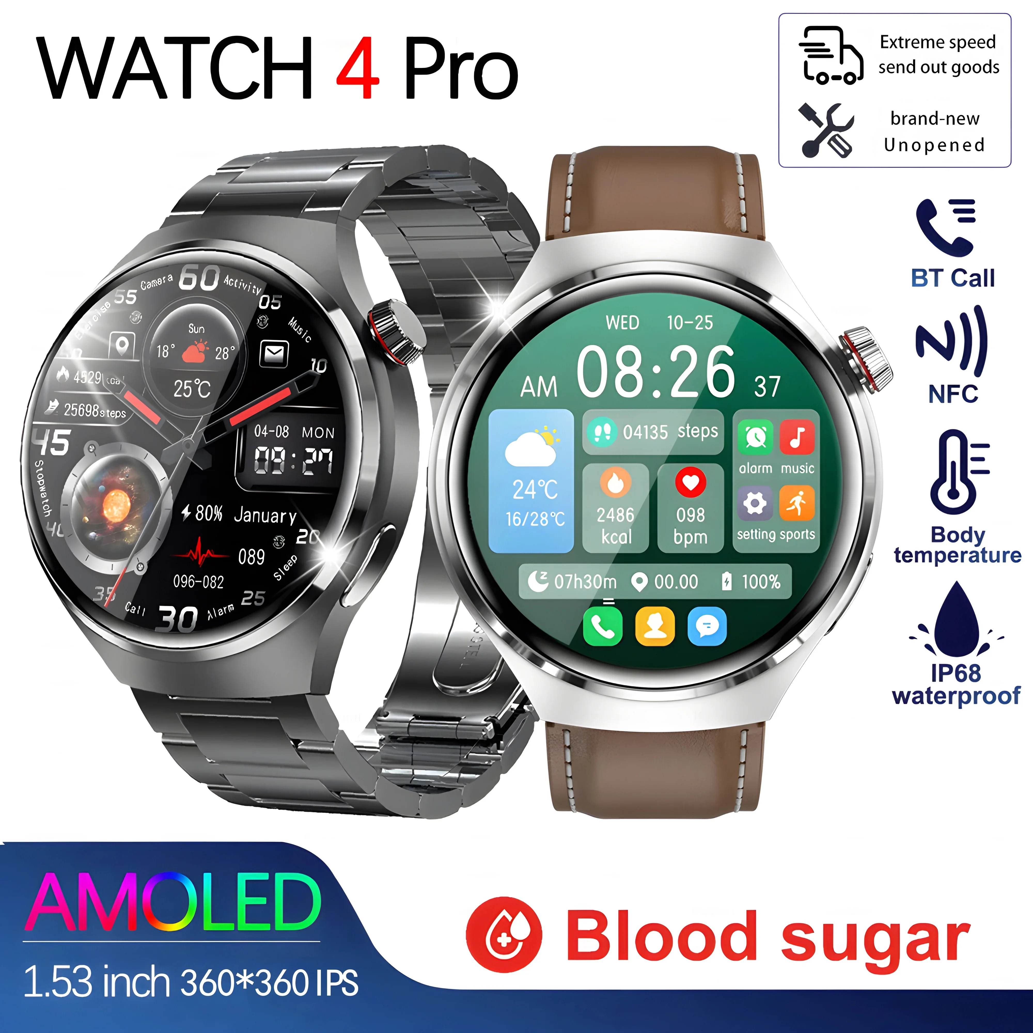 Original for Huawei Watch 4 Pro AMOLED Smart Watch Men Customized Dial to Answer Call Sports Fitness Tracker smartwatch 2024 New