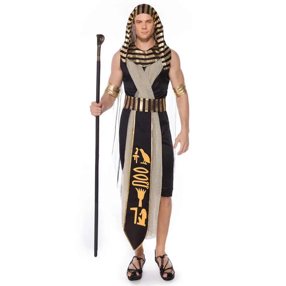 Fantasia-disfraces de rey egipcio para adultos, Reina Faraón, Cleopatra, Cosplay para hombres, mujeres, parejas, Halloween, Purim, vestido elegante