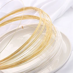 1m 14K Gold/Silver Plated Copper Flexible Metal Beading Wire Semi-Hard Copper Wire for Earing Bracelet Pendant Jewelry Accessory