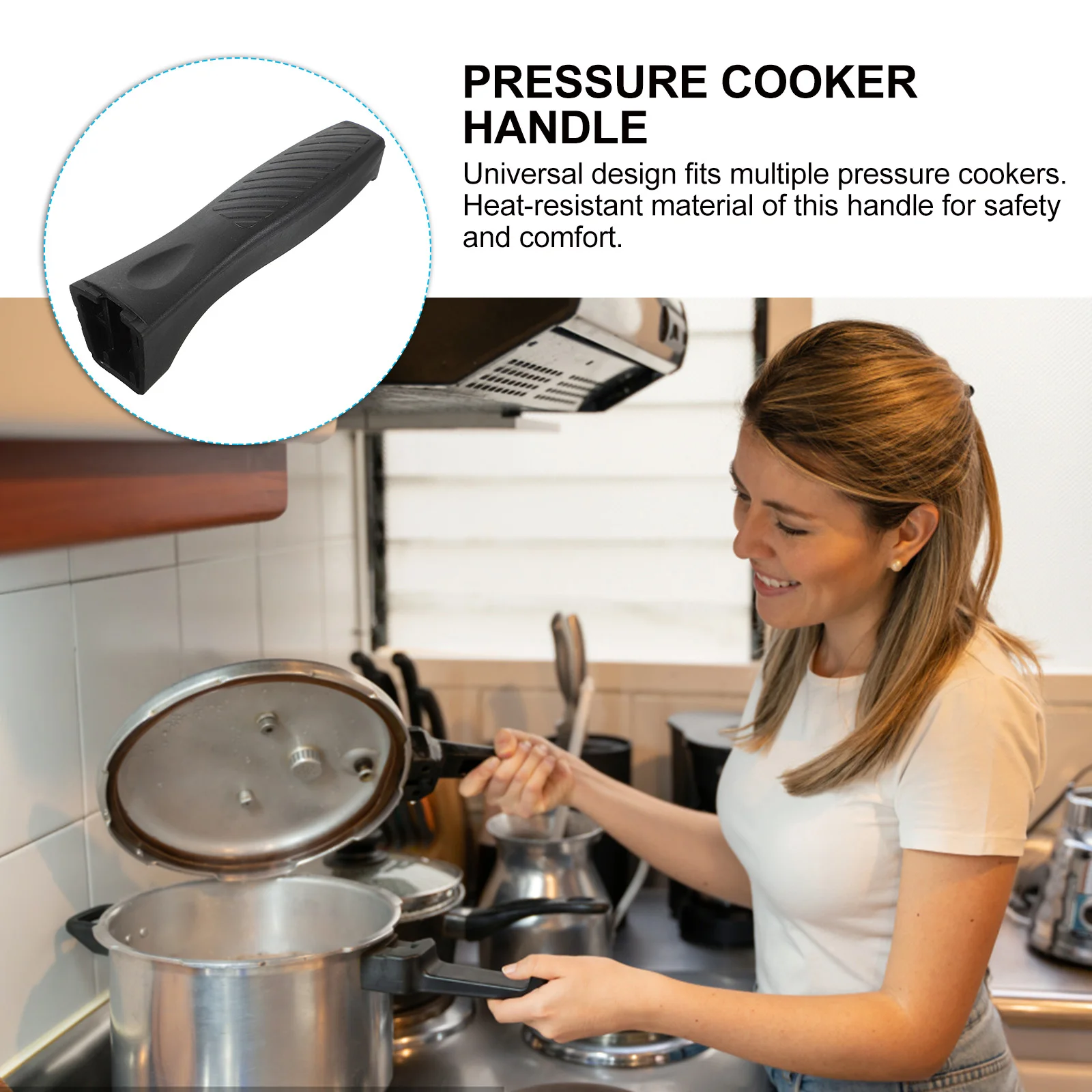 

Pressure Cooker Handle Replacement Universal Heat Resistant Bakelite Grip Anti-Scald Ergonomic Design Easy Install Kitchen