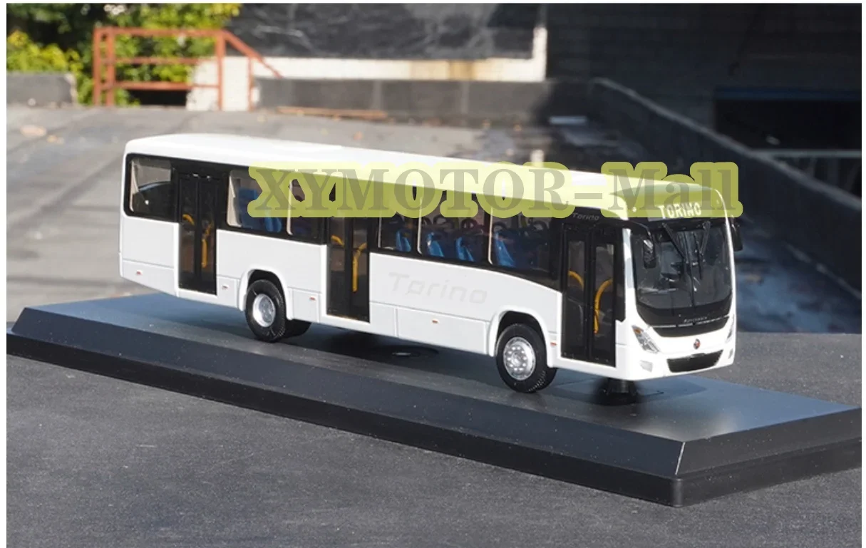 1:42 For Marcopolo Torino Alloy Model Bus Diecast Hobby Toys Kids Boys Gifts Display Collection Ornaments White Three Door BUS