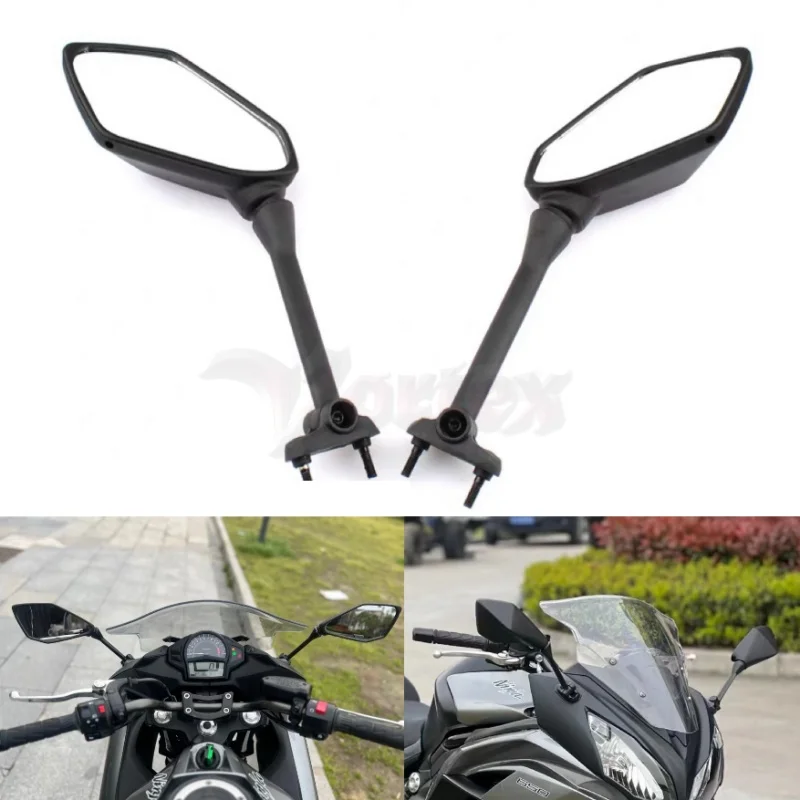 

Motorcycle Black Rearview Mirrors Left Right Pair Accessories For Kawasaki EX650 Ninja 650 ER-6F 2009-2016 EX400 ZX1000
