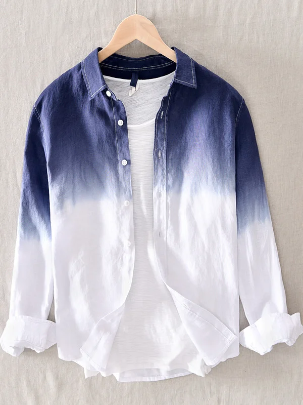 

Мужская льняная рубашка свободного кроя для молодежи, повседневная, летняя, без фирменного знака