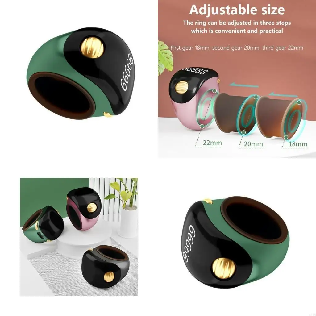 

Y5jb tasbih Zikr кольца 3 регулируемые размеры водонепроницаемые цифровые молитвенные столовые кольца