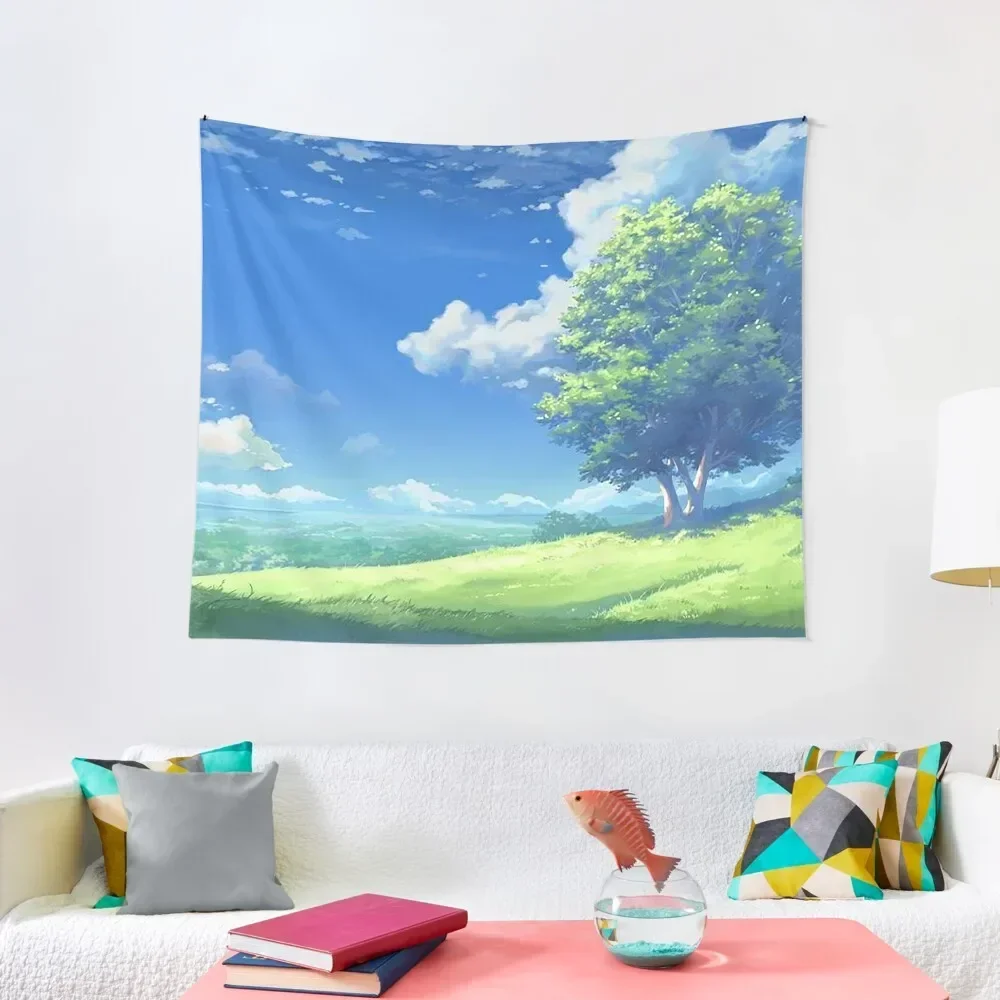 

Anime Green Grassy Isekai Fantasy Hill Tapestry Korean Room Decor Decorations For Room Tapestry