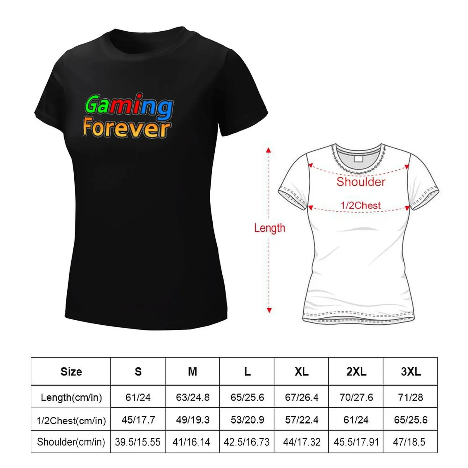 Gaming forever logo T-Shirt funny vintage clothes aesthetic clothes white t-shirt dress for Women sexy