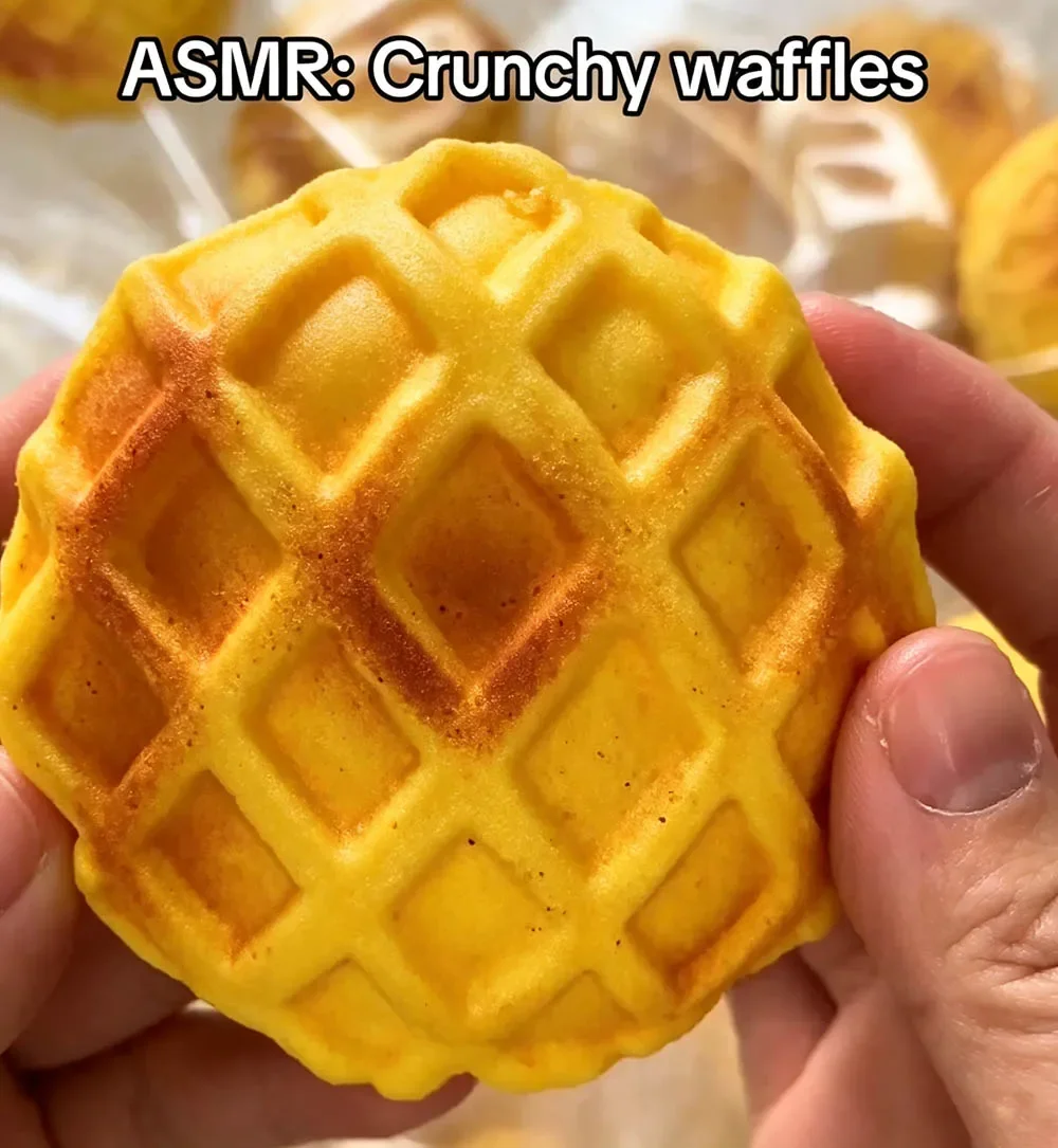 Crunchy Waffle Stress Ball - Squishy Toy for Anxiety Relief, Fidget Sensory Toy for Adults Soft ASMR Sensory