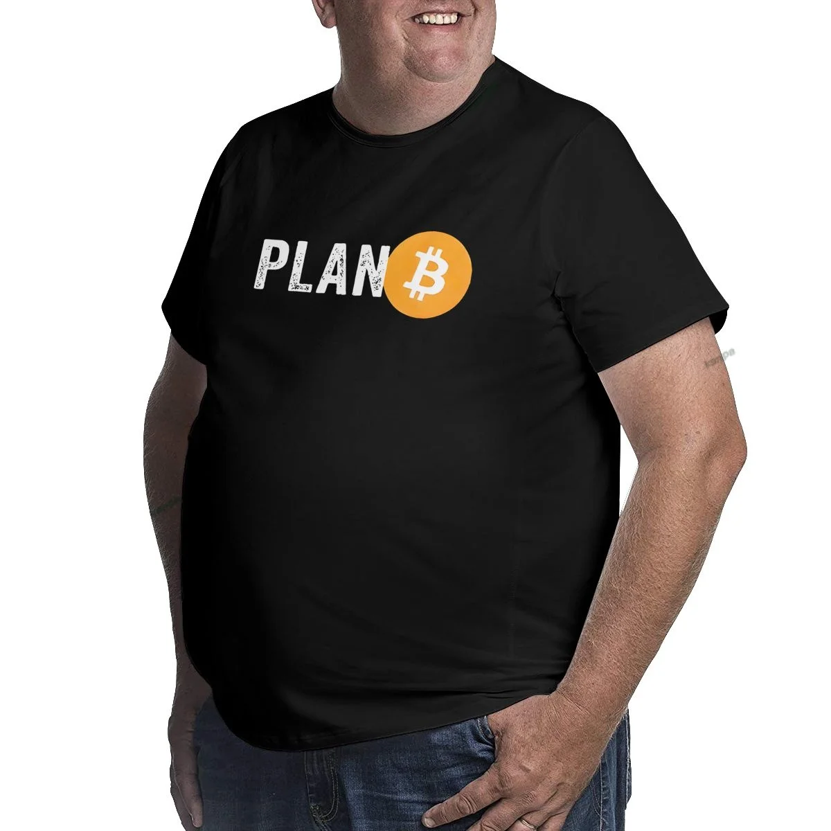 Plan B Bitcoin Men's Plus Size T Shirts Oversize Cotton Graphic T-shirts Man Big and Tall 1XL-6XL Top Tees Loose Large Clothes