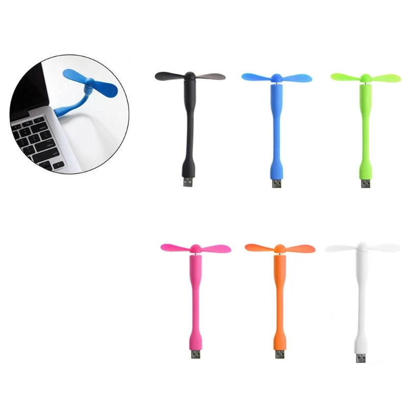 

Creative USB Fan Flexible Portable Mini Fan and USB LED Light Lamp For Powerbank