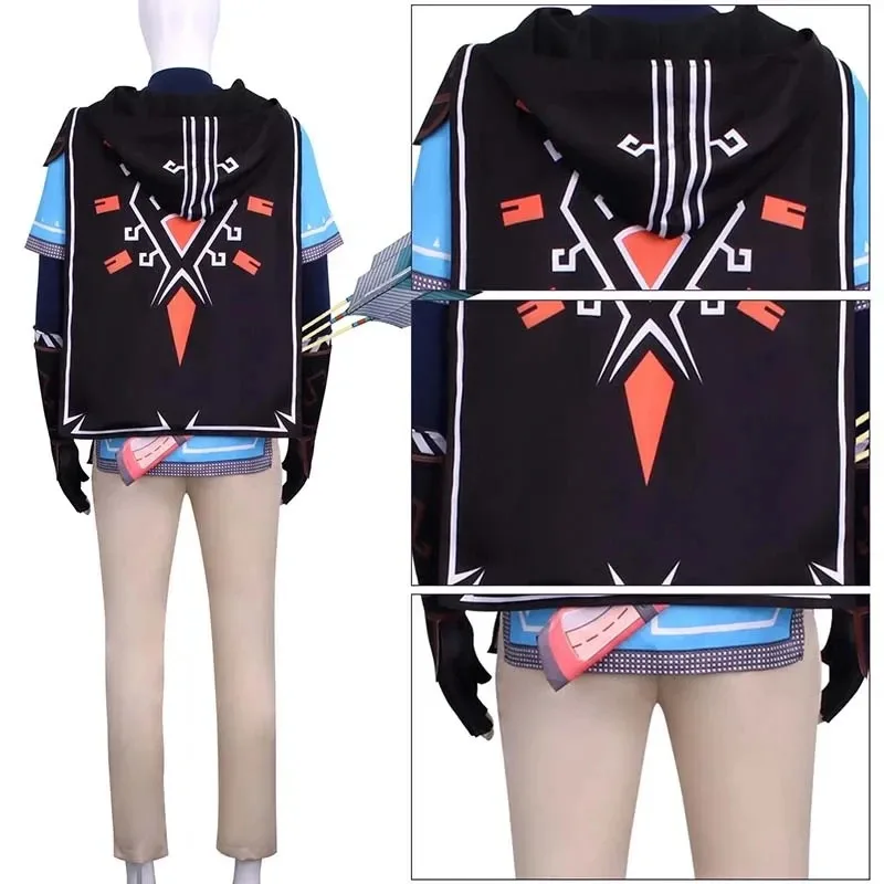 Костюм для косплея Linke, парик Linke, синяя туника, полный комплект для Comic Con, наряды Linke, парик Linke, полный комплект