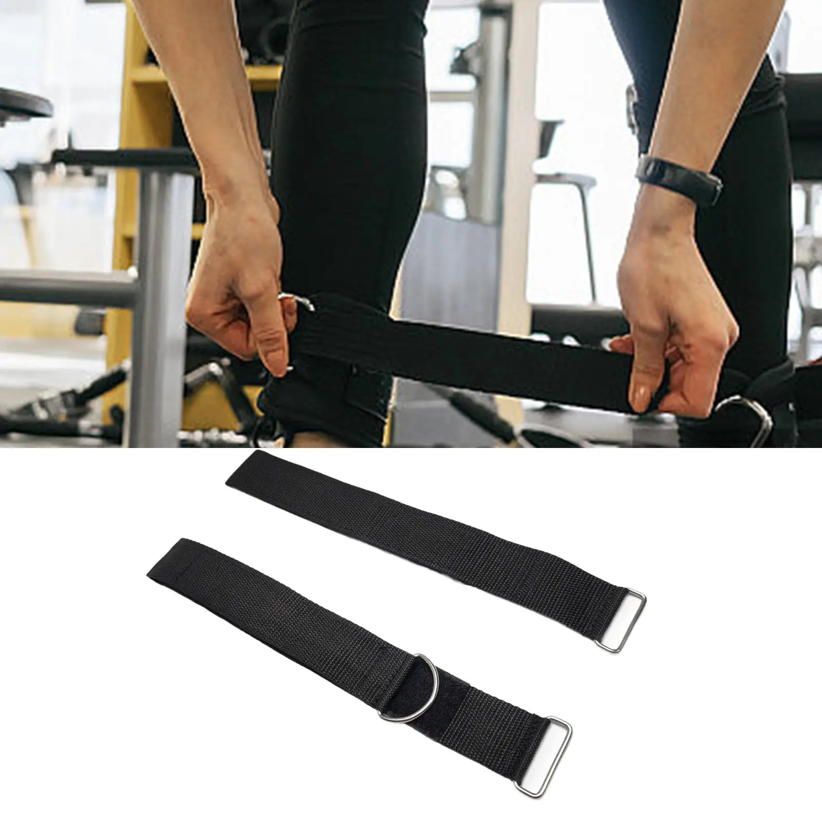 2 Pieces Rowing Machine Foot Pedal Straps 49cm Elliptical Peddler Foot & Leg Training Straps for Sports Office Indoor Gym Home