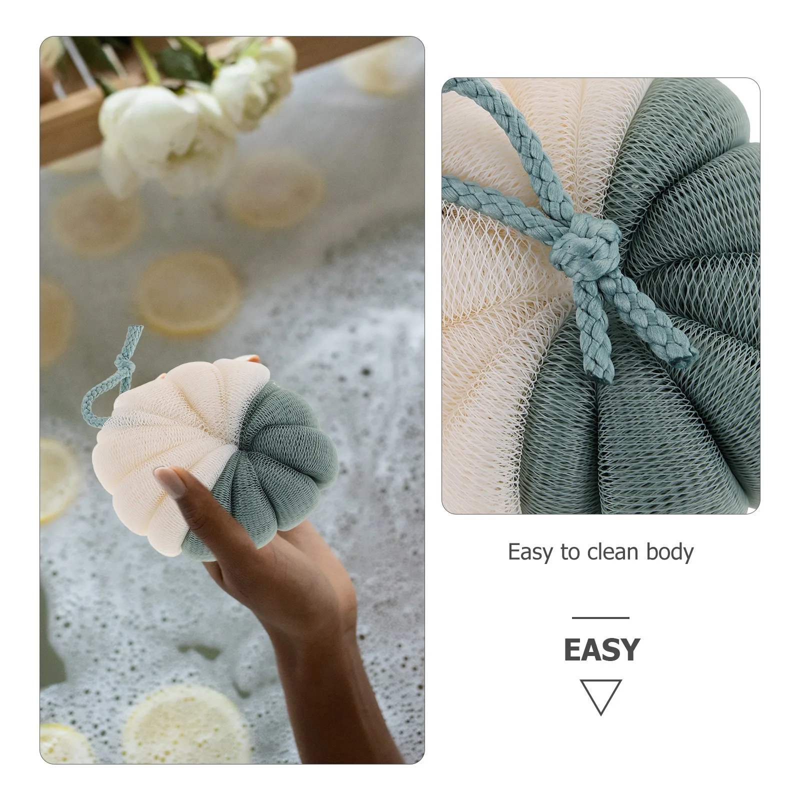 

4Pcs Shower Bath Loofa Ball Double Color Soft Mesh Bath Sponge Bubble Making Net Exfoliate Cleanse Body Relax Bathroom