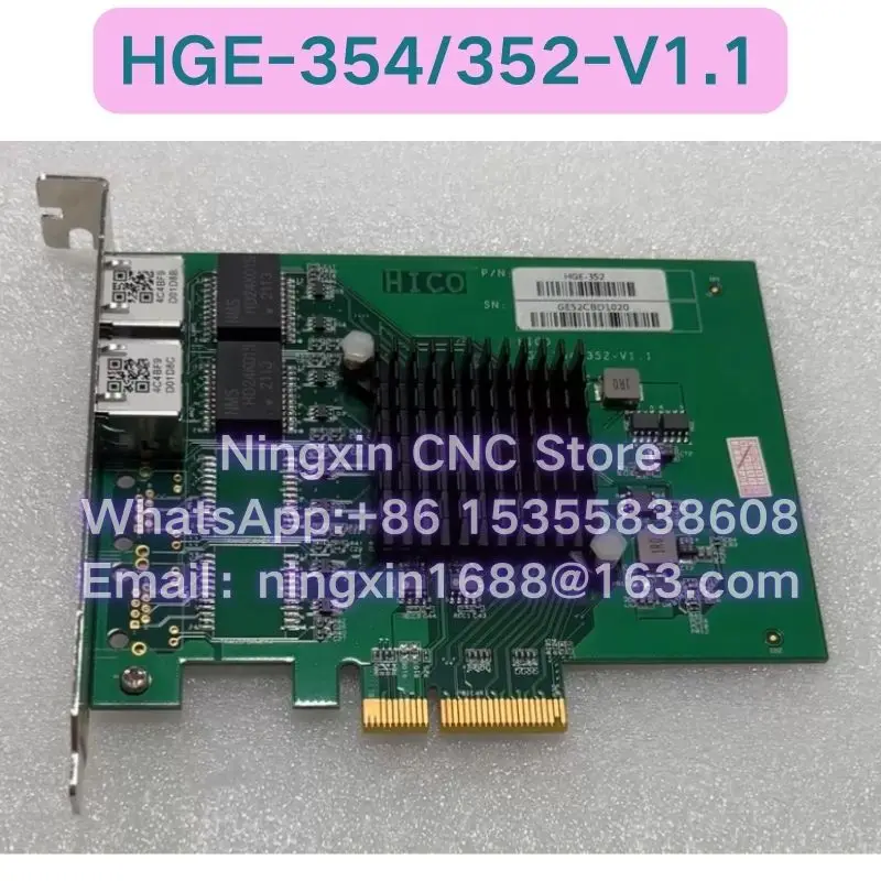 Second-hand HGE-352 PCI-E Industrial Ethernet Card HGE-354/352-V1.1 Functional test OK Fast delivery