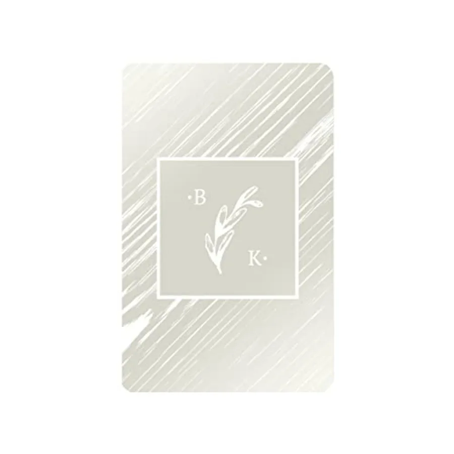 Cartes à jouer imprimées métalliques personnalisables avec motif monogramme rustique pour les faveurs de mariage de nuit de jeu personnalisés et les fêtes