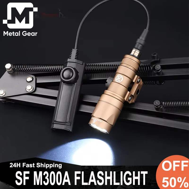 

WADSN Tactical M300 MINI Flashlight White LED Scout Light Airsoft M300A Hunting Weapon Lamp With Dual Function Pressure Switch