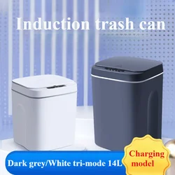 Smart Induction Trash Can For Household Bathroom Bathroom Type-c Charging With Lid Low Noise Fully Automatic Trash Can