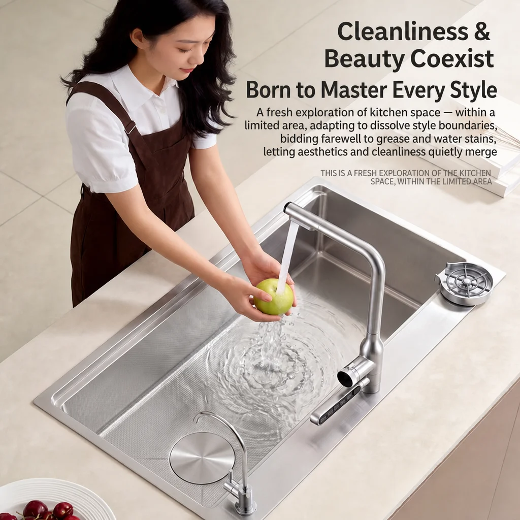 140mm Large Drain 304 Stainless Steel Kitchen Sink Single Bowl Embossed Sink with Filter Basket Undermount Basin