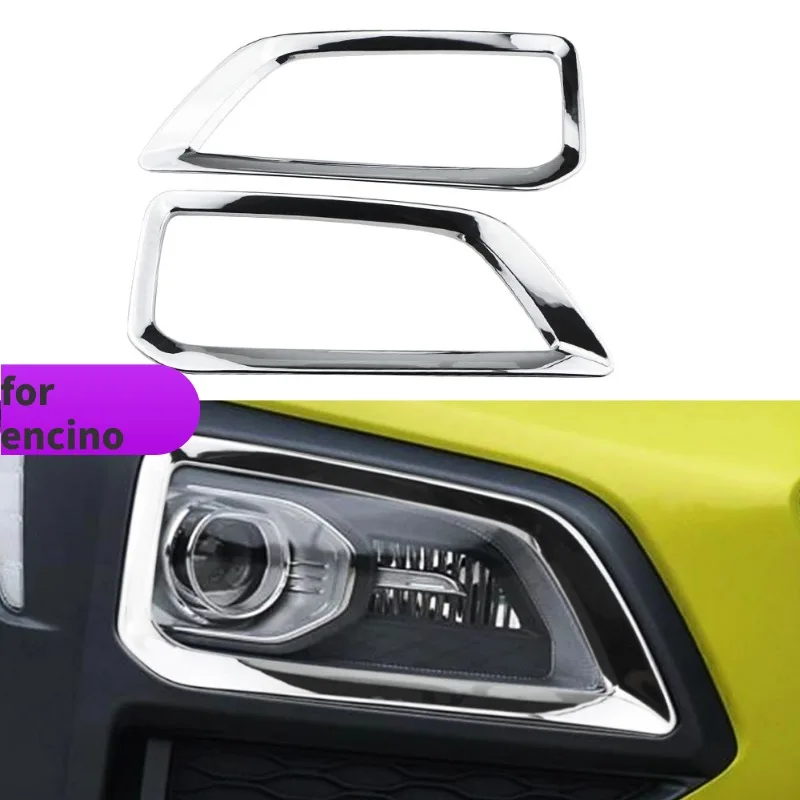 For Hyundai Kona Encino Kauai SUV 2017 2018 2019 2020 Chrome Car Front Fog Light Lamp Cover Trim Foglight Bezel Trim Accessories