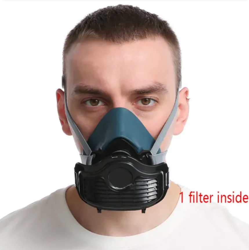 Maschera filtrante antipolvere in Silicone adatta per vernice Spray decorazione della casa respiratore antipolvere con filtro autoadescante maschera