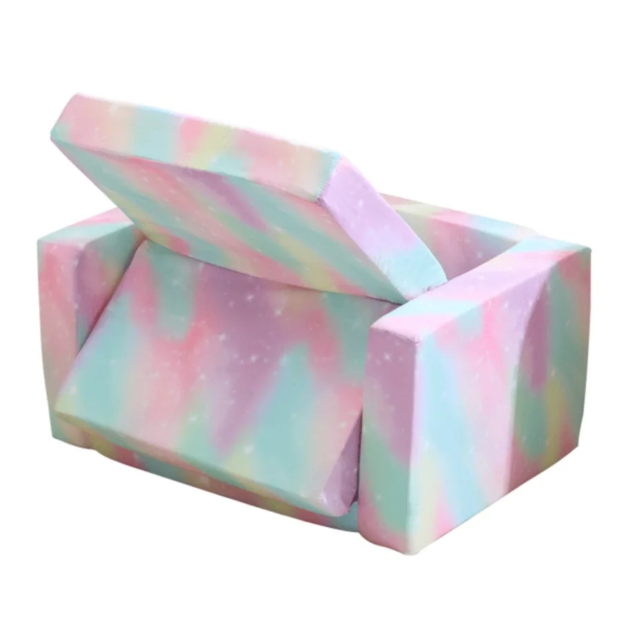 올스펀지 접이식 소파베드 싱글 체이스 라운지 스프레이 프린트 슬랜트 피치 패브릭