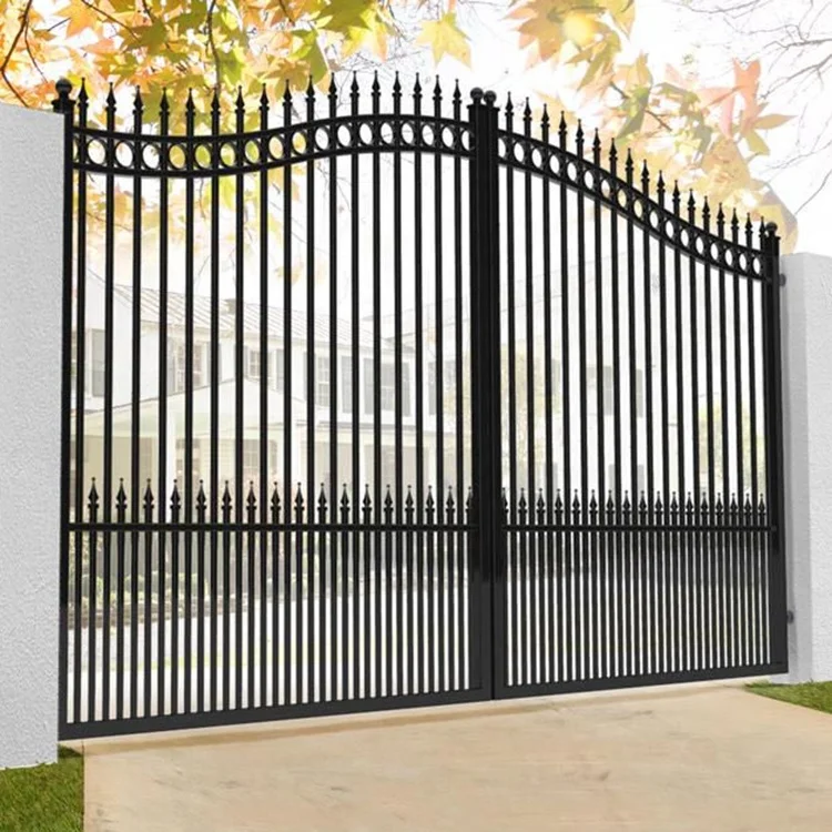 Customization Large Metal Steel Courtyard Fence Gate Design House Villa Security Wrought Iron Automatic Sliding lane Gate