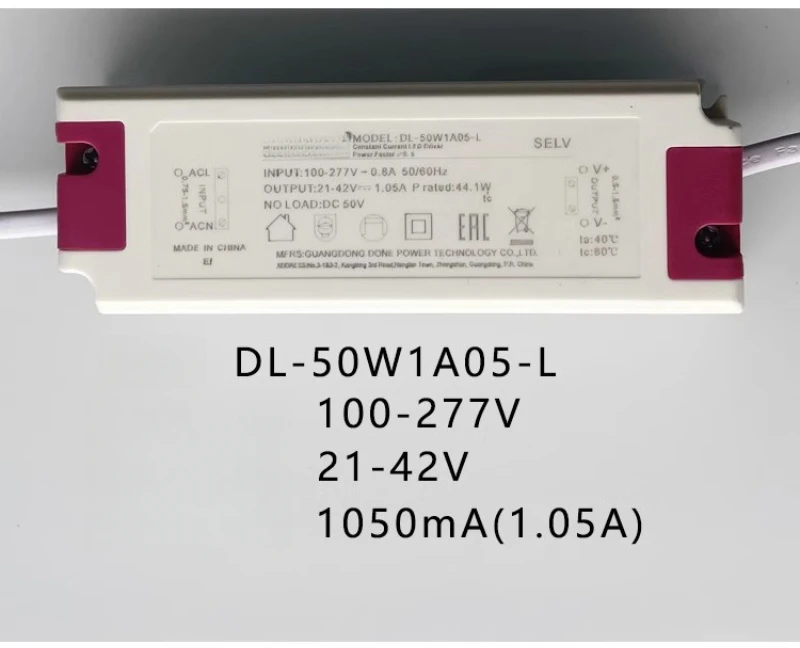 

DL-50W1A05-L оригинальный светодиодный драйвер питания 50 Вт 21-42 В 1050 мА балластная трубка/прожекторный трансформатор DONE