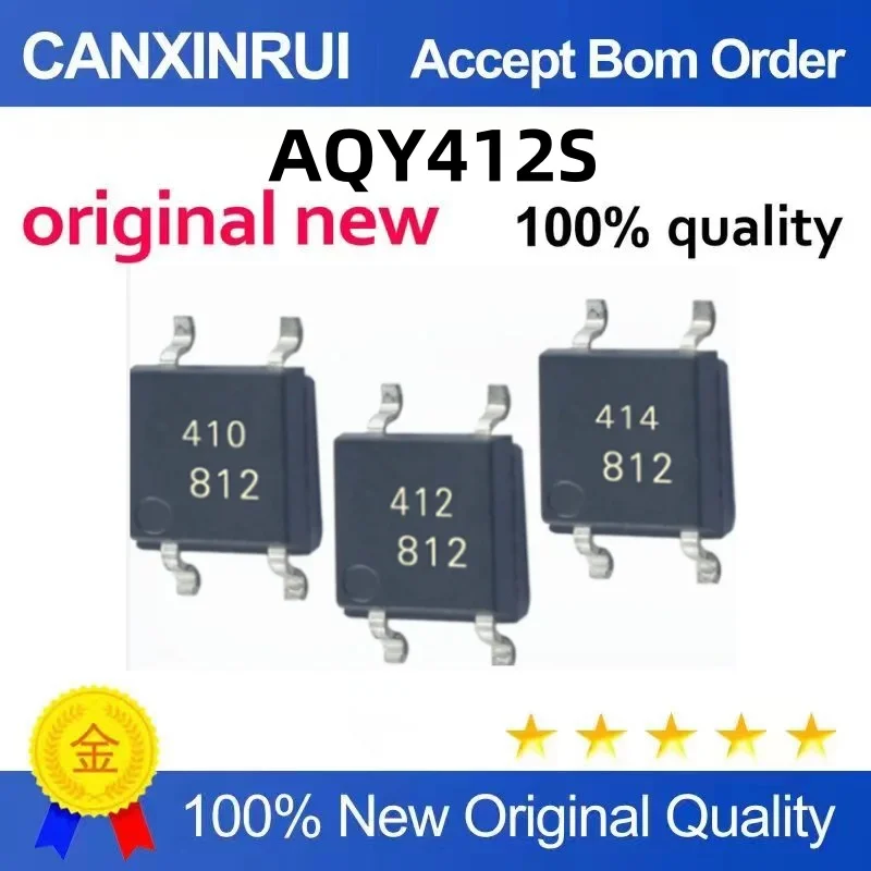 

AQY412S AQY412SX Silk screen 412 SOP-4 pin SMD optocoupler normally closed solid state relay chip