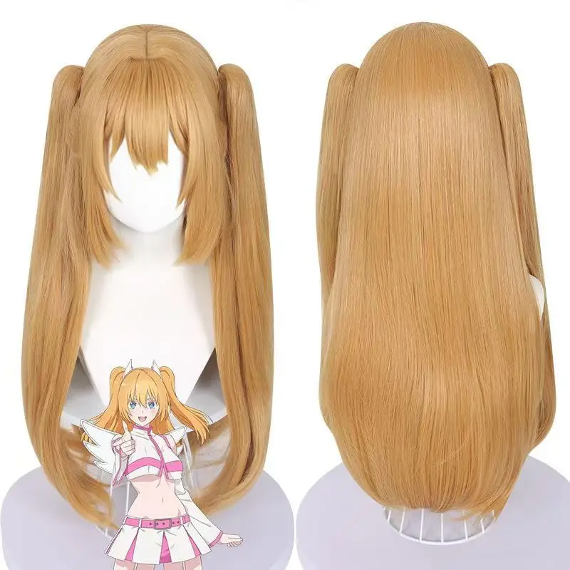 2.5 Dimensional Seduction Liliel Cos Wig Matte High Temperature Fiber Blonde Twin Tail Wig Halloween Cosplay Wig With Wig Cap